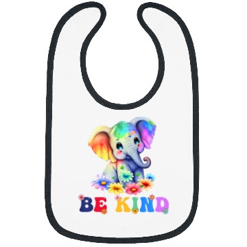 Discover Elephant Mammal Be Kind Cute Elephant Mom Kids Kindness Graphic Bibs