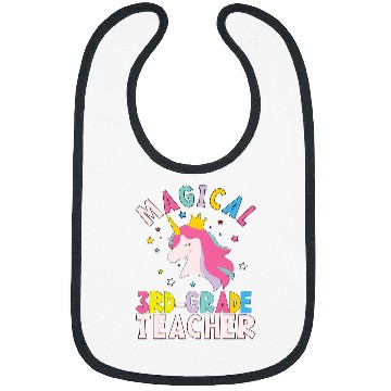 Discover Unicorn Pet Back To School 3rd Grade Teacher Bibs