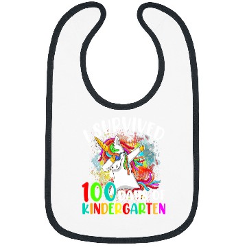 Discover Unicorn Pet I Survived 100 Days Of Kindergarten Kids  Unicorn 65 Bibs