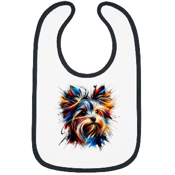 Discover Abstract Expressionism inspired Yorkshire Terrier Bibs