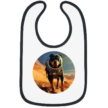 Discover Rottweiler Mars Funny Dog Astronaut Bibs