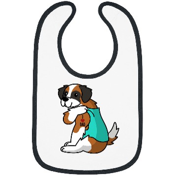 Discover I Love Dad Tattoo Saint Bernard Father Dog Bibs