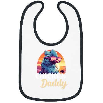 Discover Chicken Pet Daddy Retro Synthwave Bibs