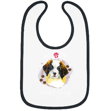 Discover Cute Saint Bernard Adopt Dont Shop Puppy Paws Art Bibs