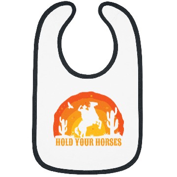 Discover Horse Pet Hold Your Horses Retro Cowboy Horse Rider Bibs