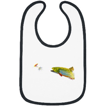 Discover Fishing Fun Fly Fishing Brook Trout Graphic For Fisherman Bibs