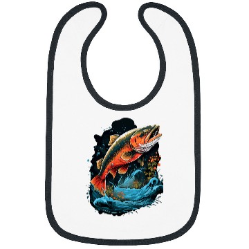 Discover Fishing Fun Fly Fishing Arctic Char Brook Trout Fish 1 Bibs