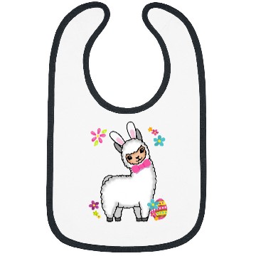 Discover Llama Pet Funny Easter Llama Alpaca With Rabbit Ears And Easter Eggs 32 Bibs