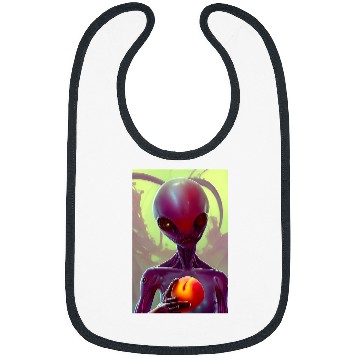 Discover Aliens UFO Loves Peach Bibs