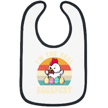 Discover Chicken Pet Im The Real Eggspert Funny Chicken Easter Egg Easter Bibs