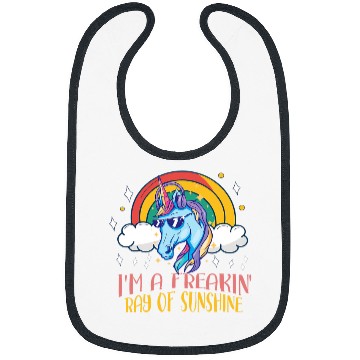 Discover Unicorn Pet Im A Freakin Ray Of Sunshine Unicorn Rainbow 2 Bibs