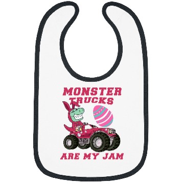 Discover Dinosaur Pet Easter T rexs Riding Monster Trucks are my Jam Bibs