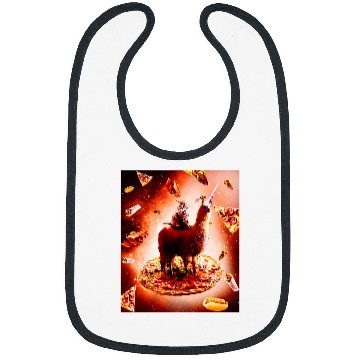 Discover Llama Pet Outer Space Cat Riding Llama Unicorns Pizza Bibs
