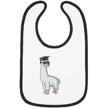 Discover Llama Pet Funny Congratulations on DipLlama Graduation Bibs