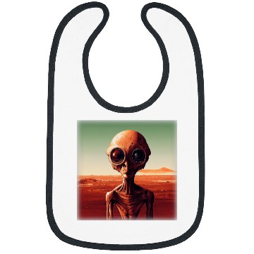 Discover Aliens UFO Flat Mars Alien Face Halloween Alien UFO Space Bibs