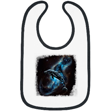 Discover Dolphin Pet Gift Awesome Galaxy Constellation Flying Space Bibs