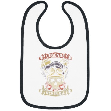 Discover Skull Motorcycle Gift Biker Legends Never Die Dad Papa Bibs