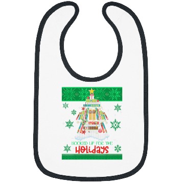 Discover Book Fun Lover xmass Tree Librarian Booked Up For The Holidays Bibs