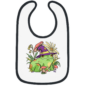Discover Frog Pet Cottagecore Aesthetic Mushroom Wizard Hat Frog Toad Bibs