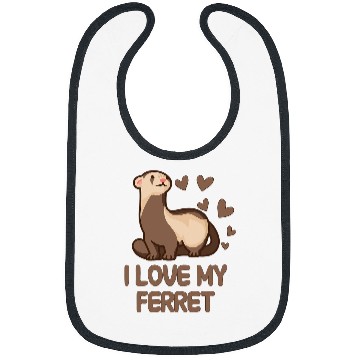 Discover Ferret Pet I love my ferret Bibs