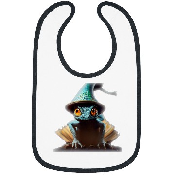Discover Book Fun Anthromorphic Tiny Wizard Lizard Wizard Hat Magic Bibs
