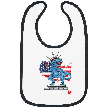 Discover Dinosaur Pet Libertysaurus T rexs Statue of Liberty Dinosaur 4th of July Bibs