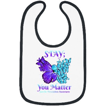 Discover suicides Prevention 988 Stay You Matter Butterfly Bibs