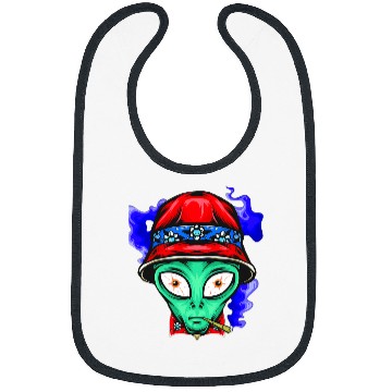 Discover Aliens UFO face Funny Space Planets Galaxy Solar System Bibs