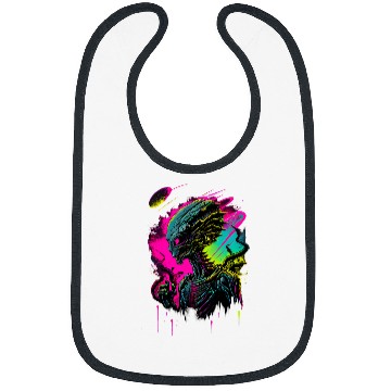 Discover Aliens UFO Synthwave Retrowave Alien Colorful Graphic 21 Bibs