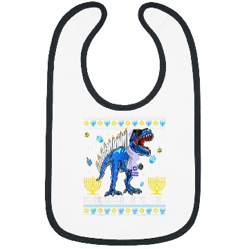 Discover Dinosaur Pet Menorasaurus rexs Trex Menorah Ugly Hanukkah Chanukkah Gift 9 Bibs