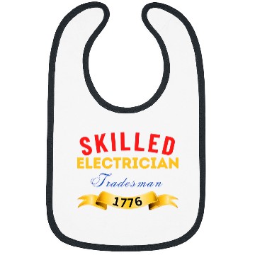 Discover Black Electrician Skilled Designation Black and Proud Bibs