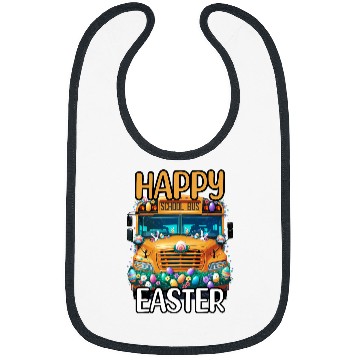 Discover Happy Easter Day School Bus Egg Hunt Sunday Bunny Driver Bibs