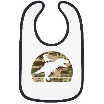 Discover Dinosaur Pet Papasaurus Camo Dinosaur Dad of 1 Fathers Day Bibs
