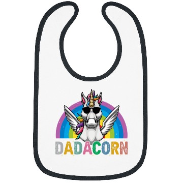 Discover Unicorn Pet Dadacorn Awesome Rainbow Unicorn Rock n Roll For Fathers Day Bibs