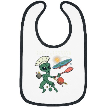 Discover Aliens UFO Funny Flat Earth Society Chef Bibs