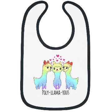 Discover Llama Pet PolyLlamaRous Funny Polyamory For Polyamorous Throuple Bibs