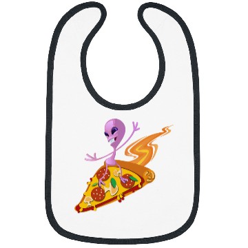 Discover Aliens UFO Pizza Loving Surfing Bibs