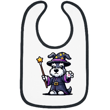 Discover Schnauzer Pet Wizard Funny Dog Magic Bibs