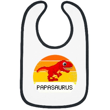 Discover Dinosaur Pet Papasaurus T rexs Dinosaur Pixel style Fathers Day Bibs