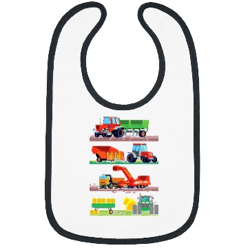 Discover Tractor Fun driving Farm Vehicles Bibs