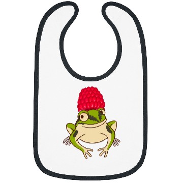 Discover Frog Pet With Raspberry Hat Amphibian Tadpole Frog Lover Bibs