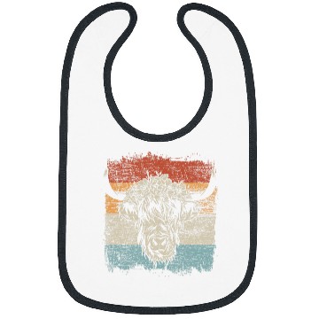 Discover Cow Pet Scottish Highland Cow Cattle Hairy Cow Flowers Woman 01 Bibs