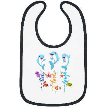 Discover Dolphin Pet Gift Live Laugh Love Bibs