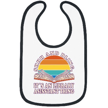 Discover Shhh And Bling Librarian Library Assistant Bibs