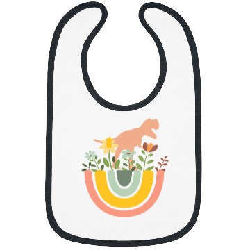 Discover Dinosaur Pet TRex Trex Tyrannosaurus Jurassic Dino Rainbow Boho Bohemian Bibs