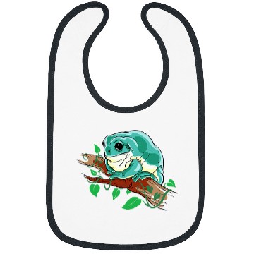 Discover Frog Pet Cute Australian green tree frog For amphibian moms and dads Bibs