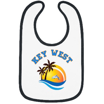 Discover Dolphin Pet Gift Key West Florida Keys tropical sunset dolphin souvenir Bibs
