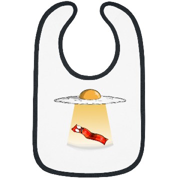 Discover Tractor Fun driving Kawaii Egg Flying Saucer Abducts Bacon With Tractor Beam 1 Bibs