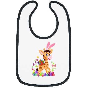 Discover Giraffe Pet Easter Giraffes Lover Bunny Giraffes Holding Easter Egg Bibs