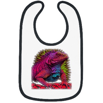 Discover Iguana Pet Lover PsychedelciaScarlet And Violet Iguana Brick Bibs